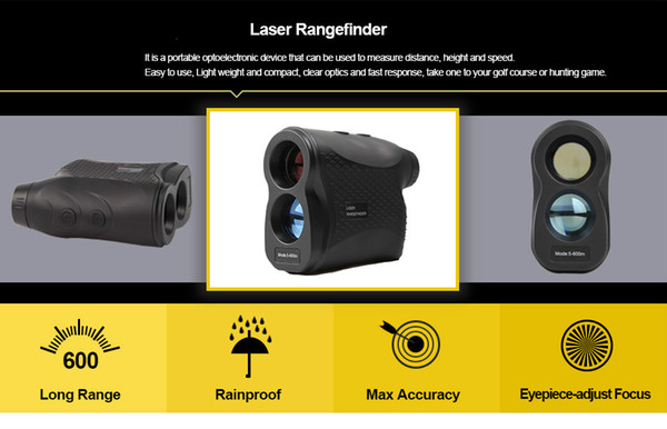 Free DHL 600M Telescope Laser Range Finder Waterproof Distance Speed Meter for Hunting Golf 6X Magnifier Telescope Rangefinder Finder