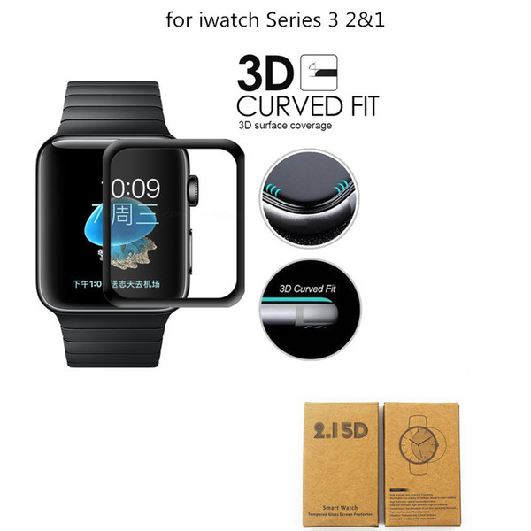 3D Full Cover For iWatch Tempered Glass Screen Protector Curved Screen Protective Film For Apple Watch Series 3 2 1 38mm 42mm