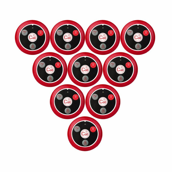 10 pcs 433MHz Wireless Cafe Spar Club Restaurant Service Waiter Calling Transmitter Button Call Pager Four-key F3285C