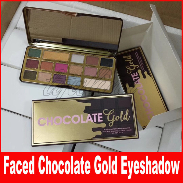 New Makeup Chocolate Gold Eyeshadow Palette 16 Colors Chocolate Eyeshadow Matte Shimmer Natutal Palette DHL shipping