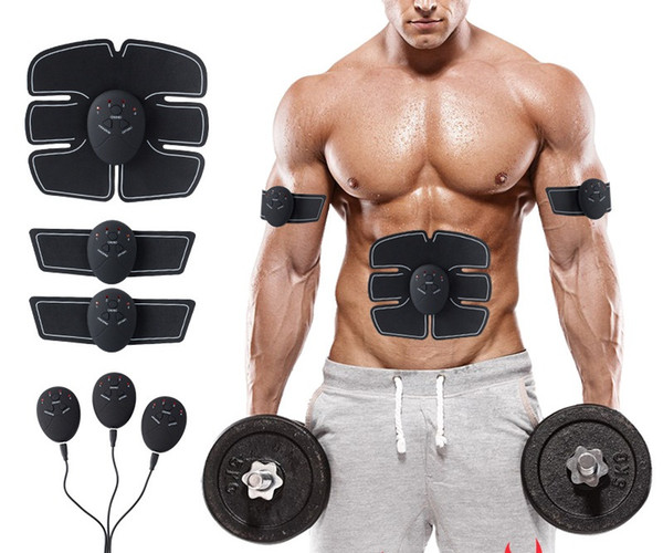 Stimulator Smart Fitness Abdominal EMS Exerciser Belt Fat Burner Massager Body Slimming Pad rechargeable 30set