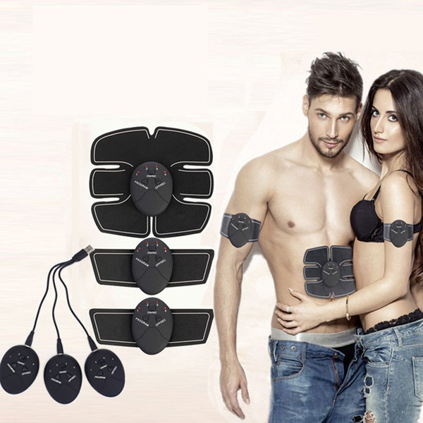 Stimulator Smart Fitness Abdominal EMS Exerciser Belt Fat Burner Massager Body Slimming Pad rechargeable 10set