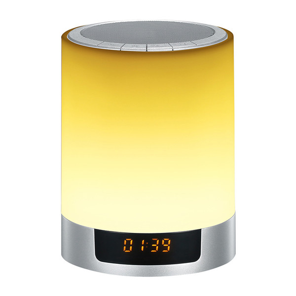 Portable Bluetooth Speaker Color Change Bedside Alarm Clock Subwoofer Wireless Stereo LED Light Handsfree Fashion Music Player