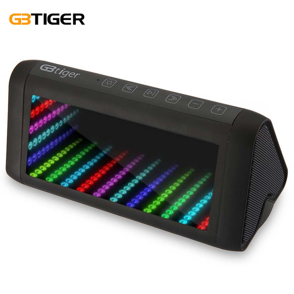 GBTIGER BS-1025 Magic Mirror HiFi LED Colorful Light Speaker 3D Dynamic Lighting Support Bluetooth Hands-Free AUX Input Function