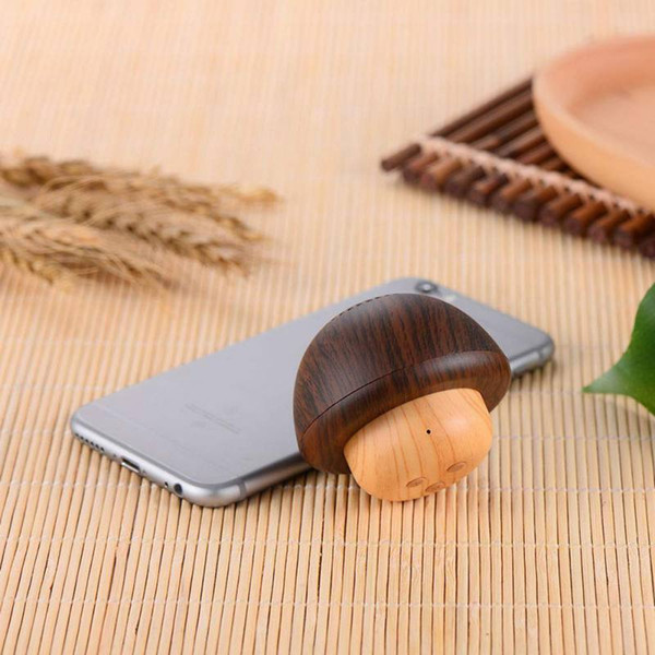 EDAL Mini Cute Mushroom TWS Series Connection Gift TF Card Support HD Microphone FOR PC IPHONE Wooden Bluetooth 4.2 Speaker