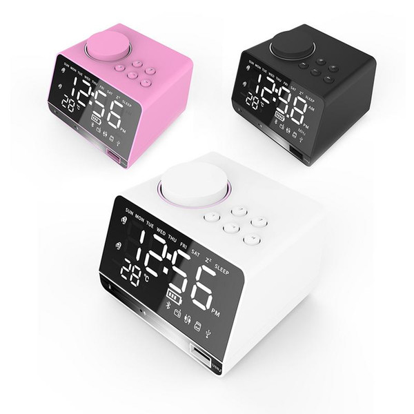 New Alarm Clock Bluetooth Speaker Digital Wireless Smart Set Scratch-resistant Mirror Alarm Clock Radio Mini Portable Gift