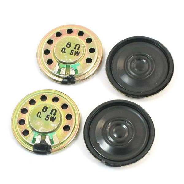 TTKK 4Pcs 0.5W 8 Ohm 28mm Dia Mini Metal Inside Magnet Music Player Speaker for electric toys, mini box speakers, music player