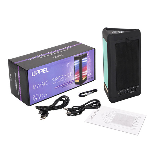 Bluetooth 4.0 Speakers Portable Wireless LED Light Visual Display Mode Built-in Mic Hands-free LCC77