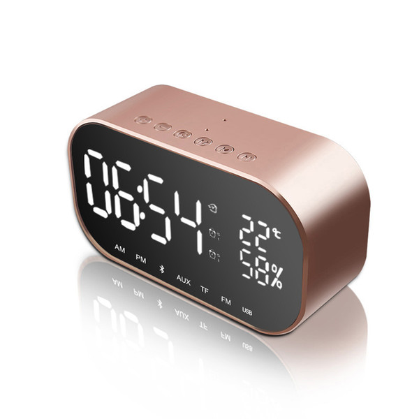 Wireless Bluetooth Speaker Bass Alarm Clock Multifunction Intelligent LED For Home SL@88