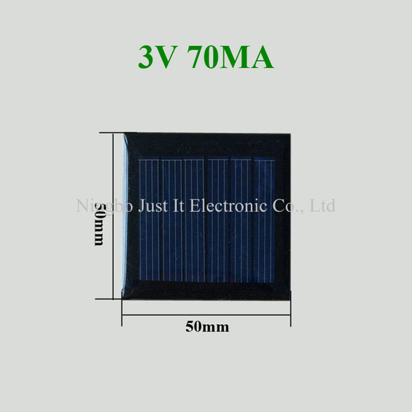 200pcs Epoxy Resin Mini Solar Panel 3V 70mA 50*50mm