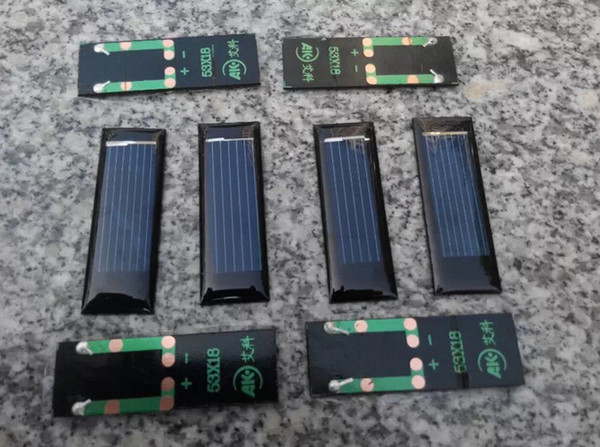 20pcs/ lot New Mini 0.5V 100mA solar panel solar cells solar accessories For Science and Technology DIY 53*18*2.5mm
