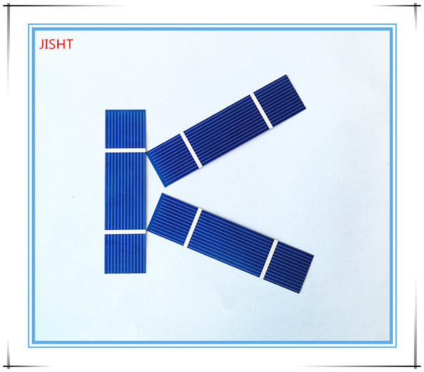 JISHT Solar Cells 100PCS 78*22MM Power 0.3W Polycrystalline Non-standard 2bb for DIY Solar Module DIY Charging Products