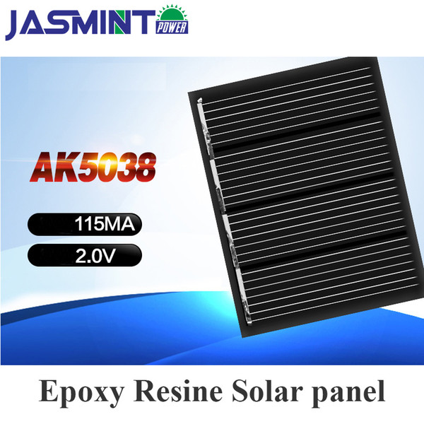 50*38mm 2V 0.3W epoxy resine Poly Solar Panels Plate Cells For DIY Solar Battery Charger for shared bike bag