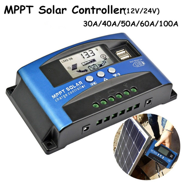 1 Pc LCD Display MPPT Solar Charger Controller Solar Panel Battery Intelligent Regulator 12V/24V Solar Panel Power Controller USB Mobile Pho