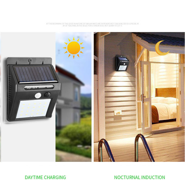 Solar Light LED Body Sensor Light Garden Outdoor Waterproof Landscape Garden Wall Light