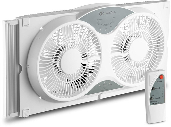 USA Twin Window Cooling Fan with Remote Control - Electronically Reversible