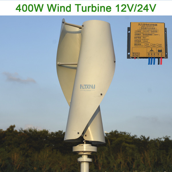 Maglev wind turbine generator 400w 12v24v48v vertical axis wind generator with 12v 24v MPPT controller for home use