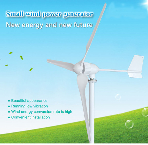 Wind power turbine generator free shipping 3 phase ac 24v 48v 3 blades start with 2.5m/s wind speed 1000w