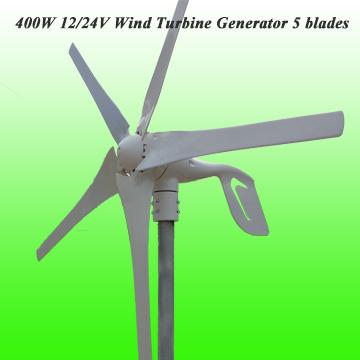 2015 Free Shipping 3 Years Warranty Hot Selling Low Wind Speed Starting 5 Blades 400W 12V/24V Wind Generator