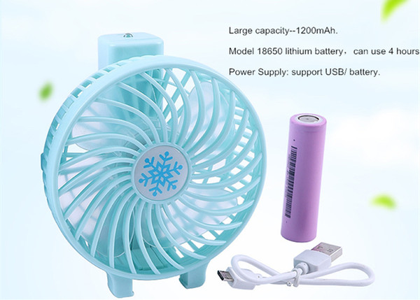 Handy Usb Fan Foldable Handle Mini Charging Electric Fans Snowflake Handheld Portable For Home Office Gifts RETAIL BOX