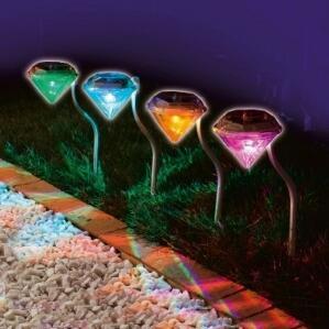 100pcs/ Creative LED Colorful Solar Diamond Lights Lawn Light Path Garden Lights Outdoor Rainproof Fashion Personality