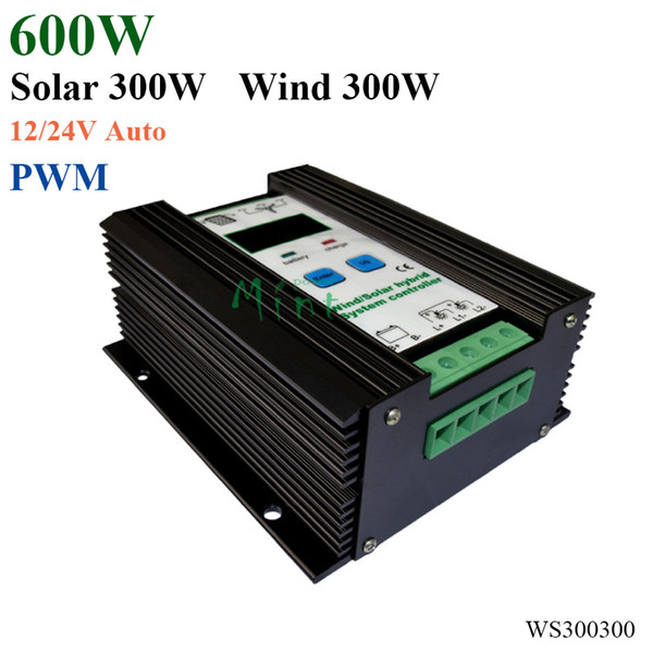 PWM unlod function 600W Hybrid 300W wind turbine 300W Solar Panel Charge hybrid controller