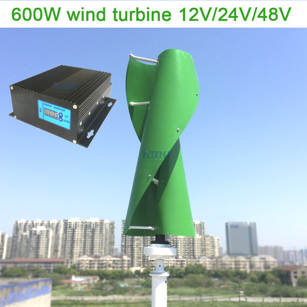 Maglev wind turbine 600w 12v 24v 48v vertical axis wind generator with 12v 24v AUTO MPPT controller for home use