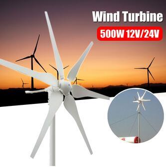 6pcs blades Max 500W wind generator 12V/24V Wind Turbine Energy Generator Miniature Wind Turbines Home With Controller