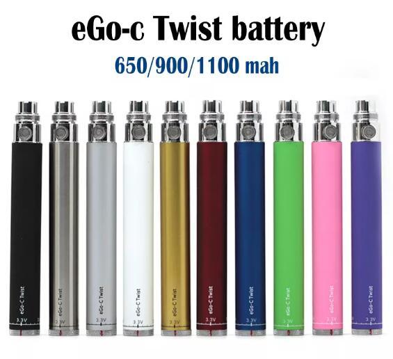 eGo-c Twist Battery Electronic Cigarette Variable Voltage Battery 3.2-4.8V 650mah 900mah 1100mah Vision Spinner eGo Kit