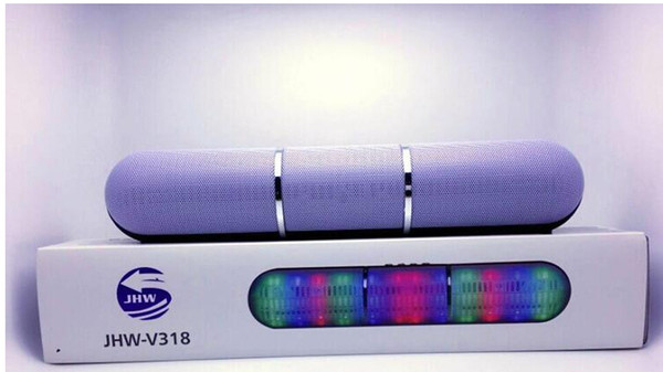 New JHW-V318 Bluetooth Speakers Portable Wireless Pulse Pills Led Light Flash Loud Speaker Bulit-in Mic Handsfree speakers Support FM USB