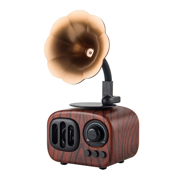 Mini Portable Phonograph Wireless Bluetooth Speakers Stereo Classical Retro Music Player Boombox Support AUX Audio TF card Radio