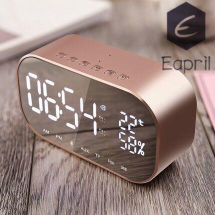 S2 alarm clock speaker wireless Bluetooth subwoofer new creative bedside audio dual speakers convenient charging, free shipping