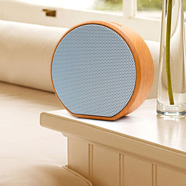 Wooden grain bluetooth speaker portable plug-in card subwoofer wireless retro mini audio