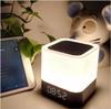 New creative wireless Bluetooth speaker light touch LED sound lamp bedside atmosphere light with time alarm clock