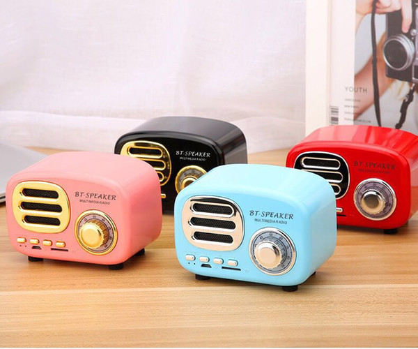 BT02 Retro Bluetooth New Speaker Creative Gift Wireless Cute Radio Subwoofer Card Phone Audio, Free Shipping