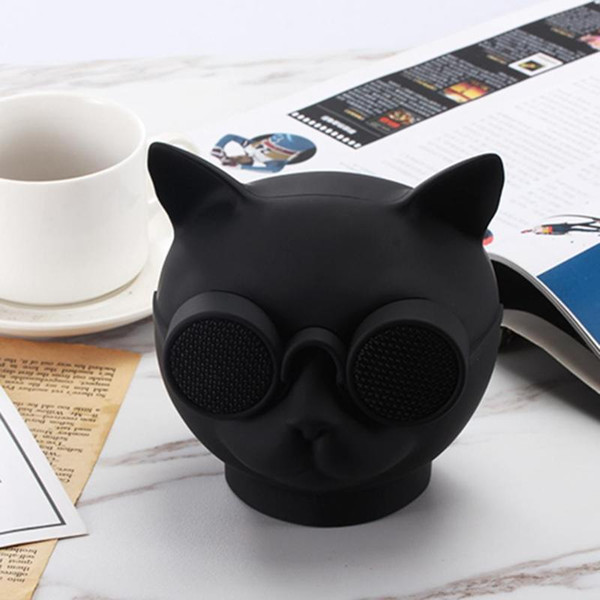 Mini Cute Cat Head Bluetooth Speaker Colorful Light Stereo Music Audio Player Super Bass Loudspeaker FM Radio