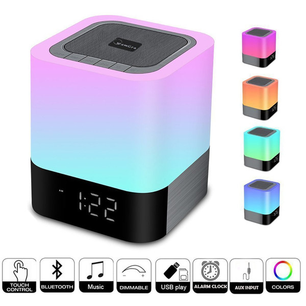 Night lights Bluetooth Speaker,Touch Sensor Bedside Lamp Dimmable Warm Light,Color Changing Bedside Lamp,MP3 Music Player,Wireless Speaker w