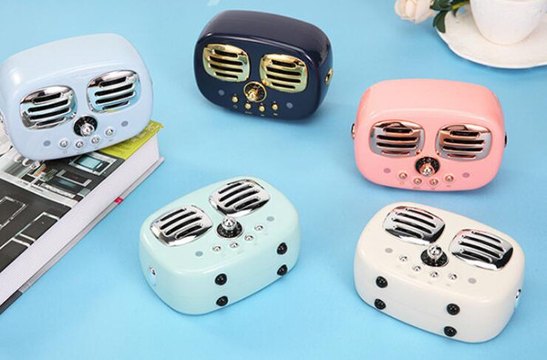 top quality ship free 2018 new HM12 Bluetooth speaker Mini gift portable audio retro card small speaker