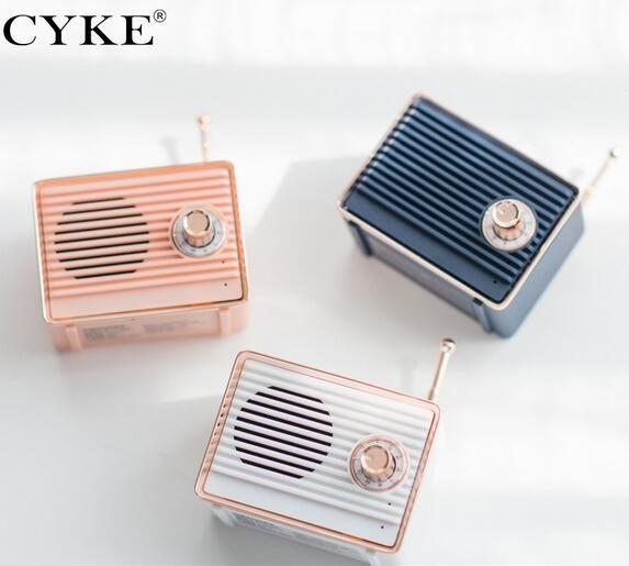 2018 CYKE Mini Vintage Bluetooth Speaker portable outdoor subwoofer wireless card gift audio