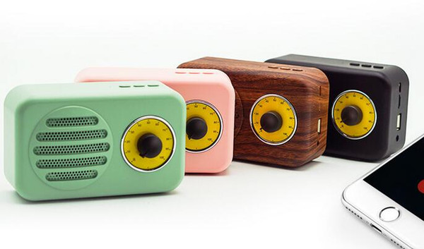 Wood grain color top quality 2018 Mini Vintage Bluetooth Speaker outdoor wireless card gift audio