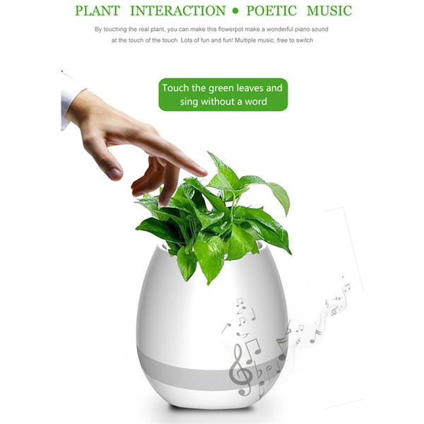 Creative Night-light Musica Speaker Smart Flower Pot Bluetooth Sound Box Support Play Piano Music Portable Loudspeaker Radio