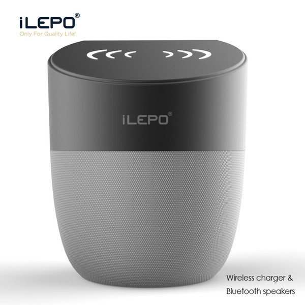 iLEPO A1 Wireless Charger Speaker With 5W Output Qi-enabled Fast Charging For Cell Phone Stereo Portable Subwoofers iPhone Holder