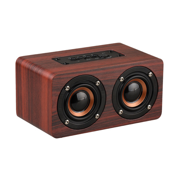 Bamboo wood Wireless Bluetooth Speaker Portable Dual Bass Stereo Speaker USB Charging HiFi Wood Sound Box TF FM speakers AUX