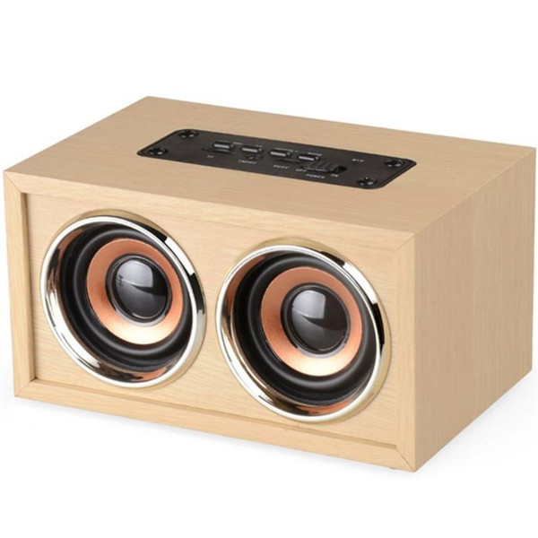 Wooden Bluetooth Speaker W4 New Bookshelf Speaker Wireless Portable HiFi MP3 Player Home Phone Dual Speaker Computer Audio