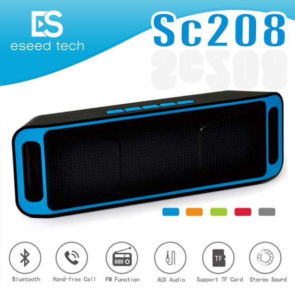 SC208 Wireless Bluetooth Speakers wireless mini speaker portable music Bass Sound Subwoofer Speakers for Iphone Smart phone and Tablet PC