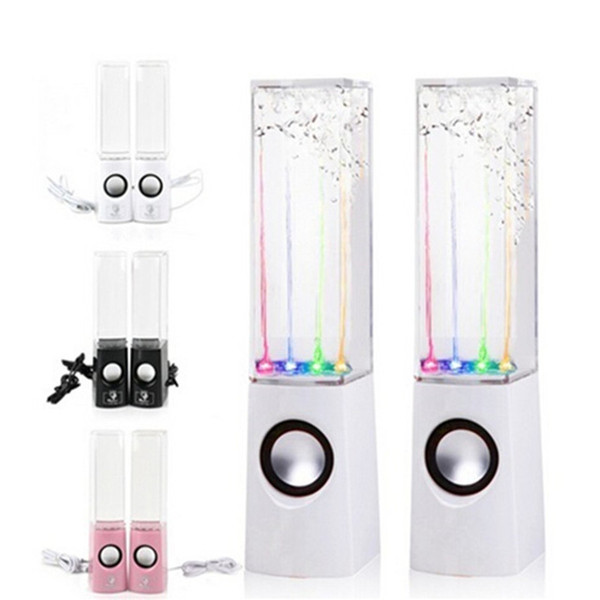 1 Pair Dancing Water Speaker Portable Mini USB LED Light Speaker For PC Laptops Tablets Mobiles Subwoofer water-column audio