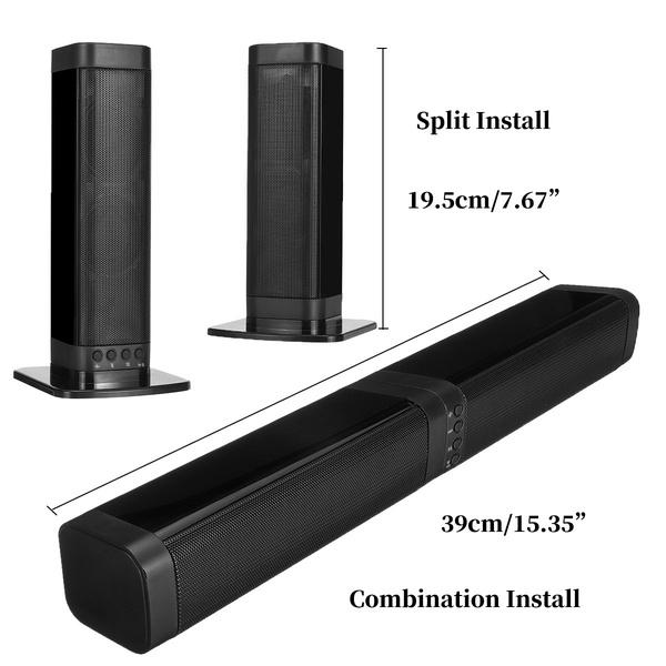 Detachable 2 In 1 bluetooth 5.0 Dual Stereo Soundbar Speaker Home Theater For TV Phone