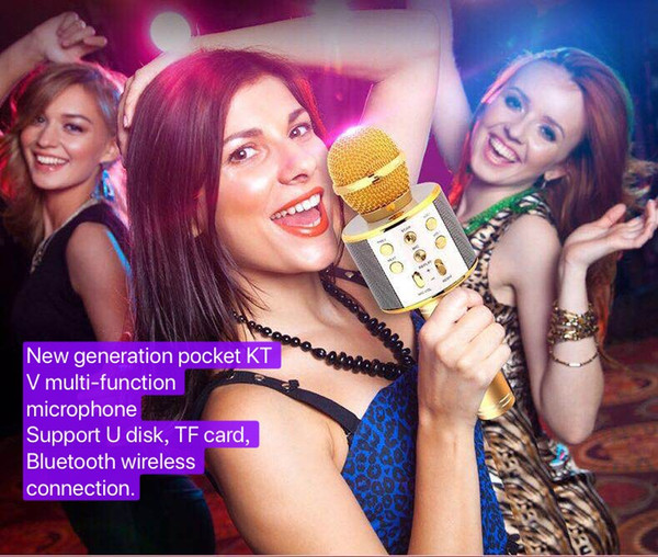 Kodega Mobile K-song Wireless Home Microphone Bluetooth Microphone Singing Bar Star House KTV for Men and Women Equipped with Audio 858K Dou