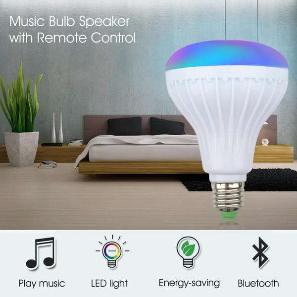 Bluetooth Speaker Wireless +12W RGB Bulb LED Lamp 110V 220V Smart Led Light Music Player Audio with Remote Control Speaker