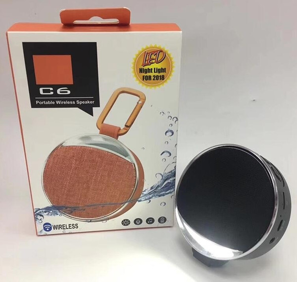 Nasin C6 Wireless Portable Bluetooth Speaker Waterproof Mini Stereo LED Night Light Speaker with Hook Support TF Card for xiaomi